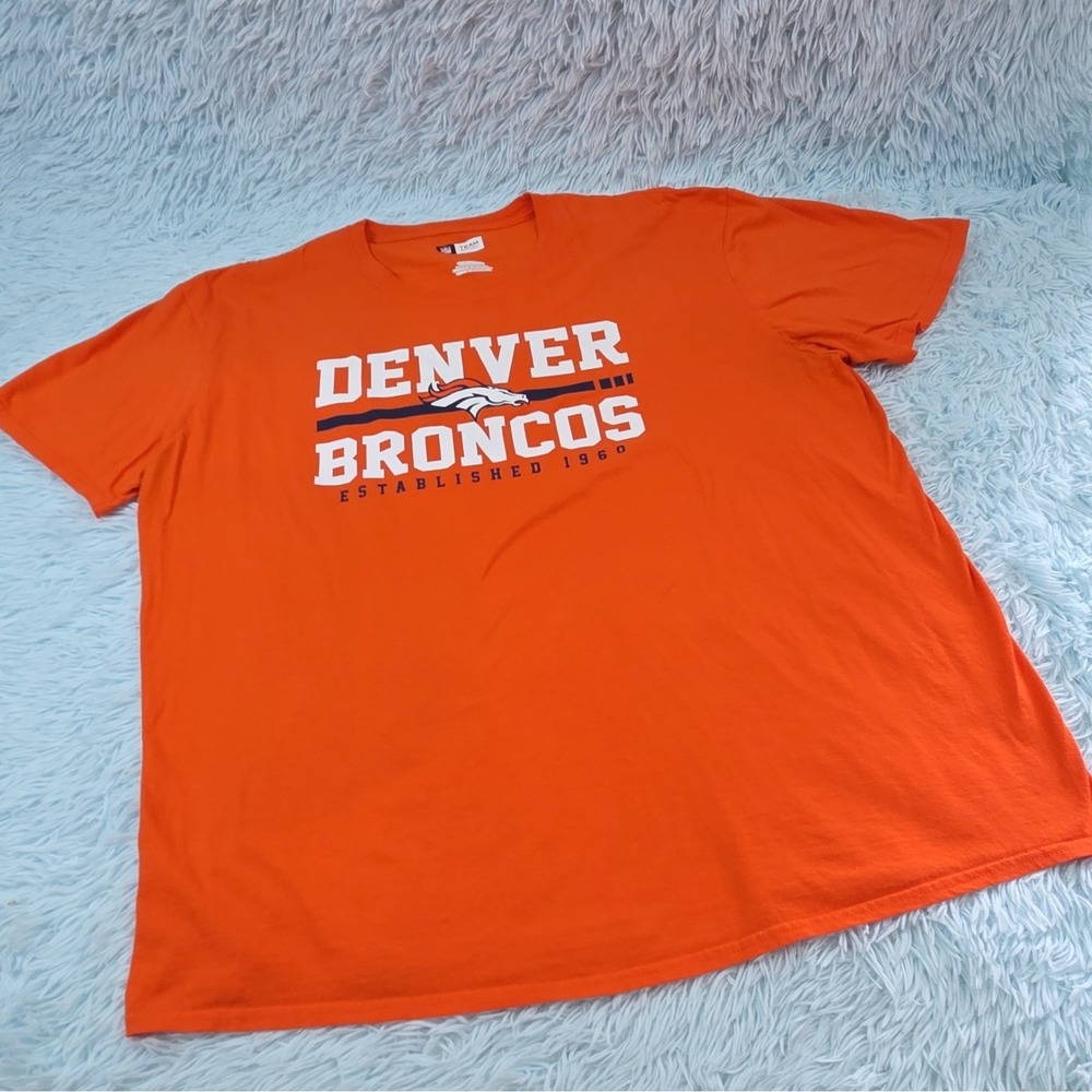 Denver Broncos Shirt Mens 2XL Orange NFL Football Team Apparel Graphic Tee